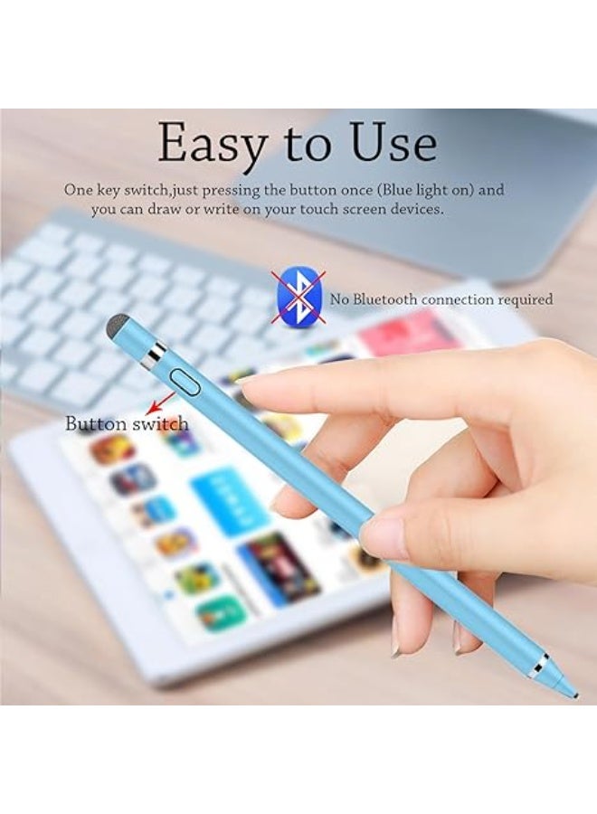 أكاليكس قلم لمس نشط لأجهزة آيفون وآيباد وأندرويد – قلم رقمي عالمي للأجهزة اللوحية والهواتف الذكية ذات الشاشات اللمسية – رأس دقيق، قابل لإعادة الشحن – أزرق - Image 4